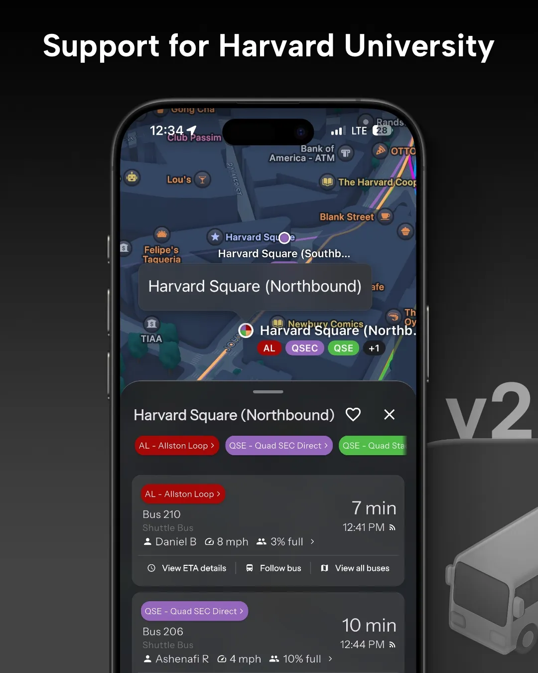 Harvard University Transit in Destination Transit App